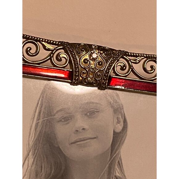 Green Tree Gallery 4x6” Photo Picture Frame Ornate Vintage Style Ruby Red Accent - Picture 3 of 4